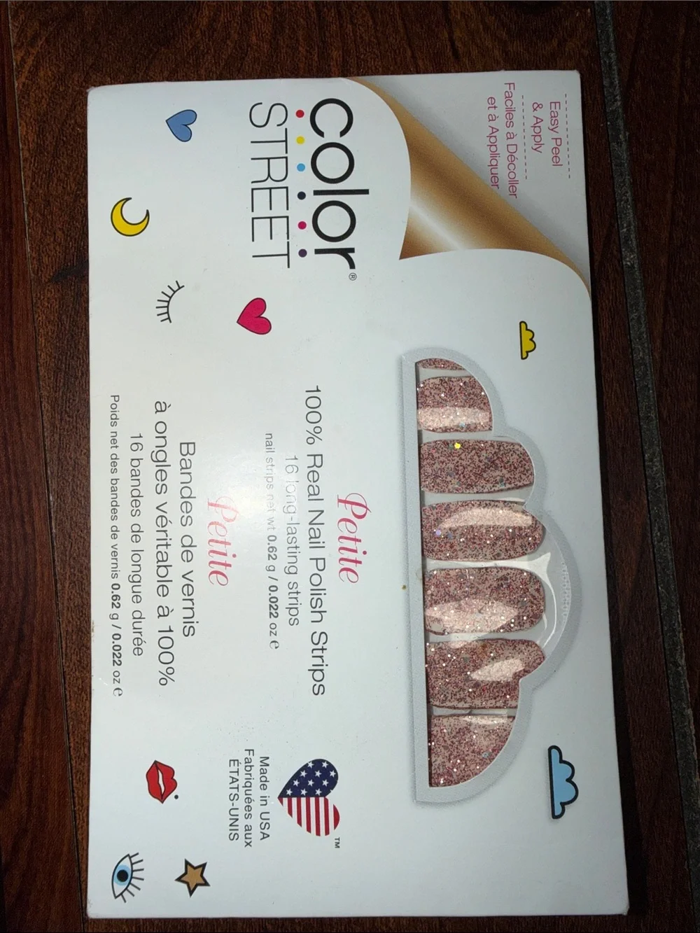 Color Street Nail Strips Trio — Pink Glitter, Silver Snakeskin, Beige Leopard